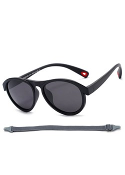 Dziecięce 3-6 lat gumowe okulary przeciwsłoneczne polaryzacyjne z gumką POL-JR-71B czarne ze sklepu Stylion w kategorii Okulary przeciwsłoneczne męskie - zdjęcie 185966822