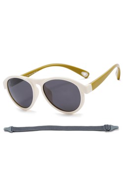 Dziecięce 3-6 lat gumowe okulary przeciwsłoneczne polaryzacyjne z gumką POL-JR-71C biały/oliwka - id: 10158 - marki Stylion - 185966823 Dziecięce 3-6 lat gumowe okulary przeciwsłoneczne polaryzacyjne z gumką POL-JR-71C biały/oliwka ze sklepu Stylion w kategorii Okulary przeciwsłoneczne dziecięce - zdjęcie 185966823