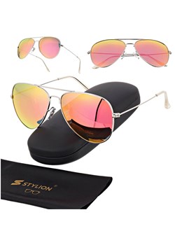 Okulary przeciwsłoneczne z polaryzacją pilotki POL-3026C srebrny/pomarańczowy ze sklepu Stylion w kategorii Okulary przeciwsłoneczne damskie - zdjęcie 185966862