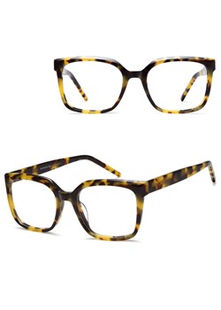Damskie okulary acetatowe oprawki korekcyjne zerówki kwadratowe AC379A szylkret ze sklepu Stylion w kategorii Oprawki do okularów damskie - zdjęcie 185966901