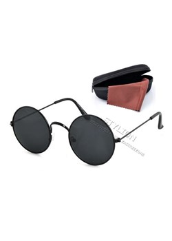 Okulary lenonki czarne przeciwsłoneczne hippie retro + etui 2024 ze sklepu Stylion w kategorii Okulary przeciwsłoneczne damskie - zdjęcie 185966964
