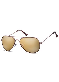 Kawowe Pilotki okulary lustrzane aviator MS94D ze sklepu Stylion w kategorii Okulary przeciwsłoneczne męskie - zdjęcie 185967393