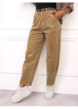 SPODNIE SZTRUKSOWE MOM FIT Z PRZESZYCIAMI NA DOLE NOGAWEK+ PASEK - id: 20286 - marki Olika - 185968502 SPODNIE SZTRUKSOWE MOM FIT Z PRZESZYCIAMI NA DOLE NOGAWEK+ PASEK ze sklepu olika.com.pl w kategorii Spodnie damskie - zdjęcie 185968502