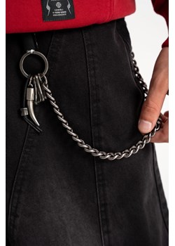 Srebrny łańcuch do spodni z modnymi przywieszkami, rozmiar -  r2, kolor - ciemny szary ze sklepu REPORTER w kategorii Biżuteria i zegarki dziecięce - zdjęcie 185968553