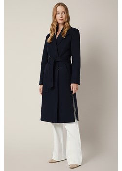 Płaszcz Granatowy z Wełną Dwurzędowy Damski Lunaris ze sklepu Lancerto S.A. w kategorii Płaszcze damskie - zdjęcie 185972921