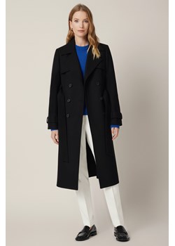 Płaszcz Czarny z Wełną Dwurzędowy Damski Mistelle ze sklepu Lancerto S.A. w kategorii Płaszcze damskie - zdjęcie 185972933