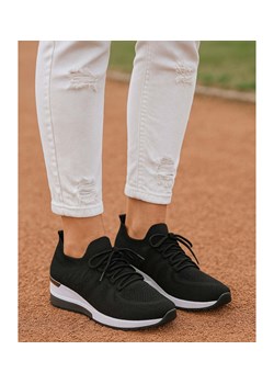 Czarne trampki damskie na koturnie /G6-2 17421 T290/ ze sklepu Pantofelek24.pl w kategorii Buty sportowe damskie - zdjęcie 185987110