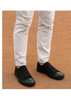 Trampki męskie Sznurowane czarne z tkaniny /F3-2 17806 T230/ ze sklepu Pantofelek24.pl w kategorii Trampki męskie - zdjęcie 185987181