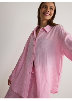 Reserved - Koszula oversize z bawełnianego muślinu - różowy ze sklepu Reserved w kategorii Koszule damskie - zdjęcie 185999502