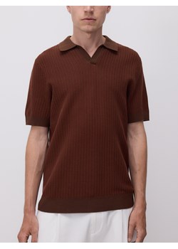 Reserved - Strukturalny sweter polo - bordowy - id: 4218C-83M - marki Reserved - 186000502 Reserved - Strukturalny sweter polo - bordowy ze sklepu Reserved w kategorii Swetry męskie - zdjęcie 186000502