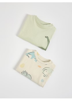 Reserved - Bawełniany longsleeve 2 pack - kremowy ze sklepu Reserved w kategorii Odzież dla niemowląt - zdjęcie 186001312