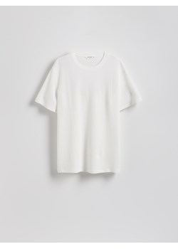 Reserved - Strukturalny t-shirt regular - złamana biel ze sklepu Reserved w kategorii T-shirty męskie - zdjęcie 186001942