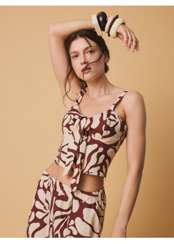 Reserved - Top z lnem - bordowy ze sklepu Reserved w kategorii Bluzki damskie - zdjęcie 186002044