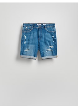 Reserved - Jeansowe szorty slim fit - niebieski ze sklepu Reserved w kategorii Spodenki męskie - zdjęcie 186002520