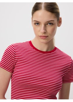 Reserved - Bawełniany t-shirt w paski - czerwony ze sklepu Reserved w kategorii Bluzki damskie - zdjęcie 186002710