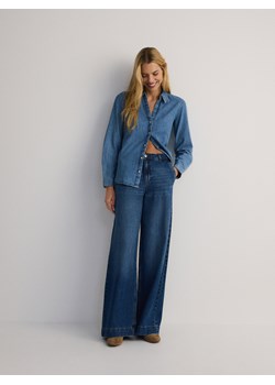 Reserved - Jeansy wide leg - granatowy ze sklepu Reserved w kategorii Jeansy damskie - zdjęcie 186003401