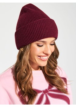 Sinsay - Prążkowana czapka beanie - bordowy ze sklepu Sinsay w kategorii Czapki zimowe damskie - zdjęcie 186004240