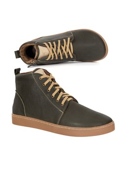 Buty damskie zimowe barefoot skórzane Z-B04 oliwka ze sklepu butyolivier w kategorii Botki - zdjęcie 186004682