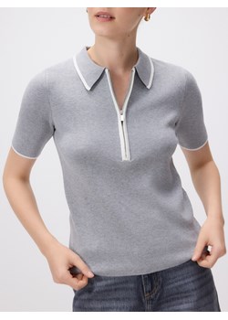Reserved - Sweter polo z wiskozą - jasnoszary ze sklepu Reserved w kategorii Swetry damskie - zdjęcie 186005154