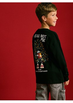 Reserved - Longsleeve z nadrukiem - czarny ze sklepu Reserved w kategorii Bluzki dziewczęce - zdjęcie 186005481