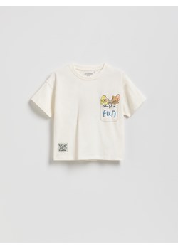 Reserved - T-shirt Tom i Jerry - złamana biel ze sklepu Reserved w kategorii T-shirty chłopięce - zdjęcie 186007344