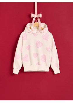 Reserved - Bluza w serca - złamana biel ze sklepu Reserved w kategorii Bluzy dziewczęce - zdjęcie 186008564