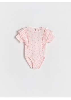 Reserved - Bawełniane body z falbanami - pastelowy róż ze sklepu Reserved w kategorii Odzież dla niemowląt - zdjęcie 186008613
