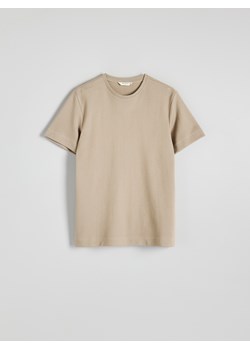 Reserved - T-shirt regular ze strukturalnej dzianiny - beżowy ze sklepu Reserved w kategorii T-shirty męskie - zdjęcie 186008640