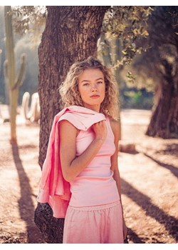 Reserved - Bawełniany top - różowy ze sklepu Reserved w kategorii Bluzki damskie - zdjęcie 186010012