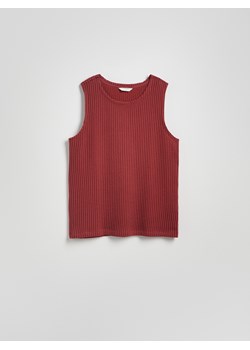 Reserved - Strukturalny top - bordowy ze sklepu Reserved w kategorii T-shirty męskie - zdjęcie 186010641