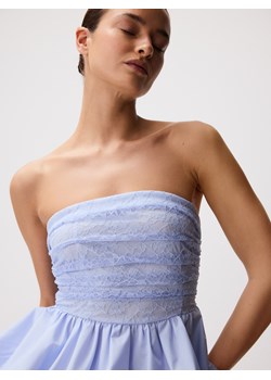 Reserved - Top typu bombka - jasnoniebieski ze sklepu Reserved w kategorii Bluzki damskie - zdjęcie 186011824