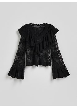 Reserved - Bluzka z falbanami - czarny ze sklepu Reserved w kategorii Bluzki damskie - zdjęcie 186013331
