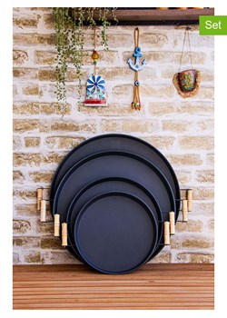 Violeta Home Tace (4 szt.) w kolorze czarnym ze sklepu Limango Polska w kategorii Misy i tace dekoracyjne - zdjęcie 186015301