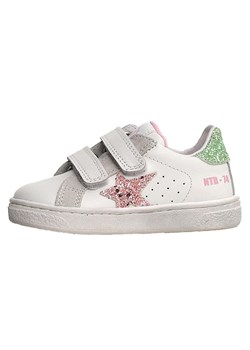 Naturino Skórzane sneakersy "Pinn" w kolorze biało-zielono-jasnoróżowym ze sklepu Limango Polska w kategorii Buty sportowe dziecięce - zdjęcie 186015380