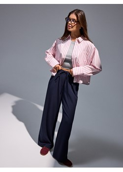 Mohito - Spodnie wide leg - granatowy - id: 200FO-95X - marki Mohito - 186017174 Mohito - Spodnie wide leg - granatowy ze sklepu Mohito w kategorii Spodnie damskie - zdjęcie 186017174