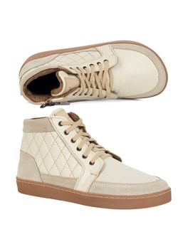 Buty damskie zimowe barefoot skórzane Z-B05 ecru ze sklepu butyolivier w kategorii Botki - zdjęcie 186018164