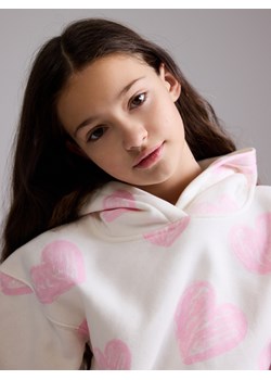 Reserved - Bluza w serca - złamana biel ze sklepu Reserved w kategorii Bluzy dziewczęce - zdjęcie 186025144