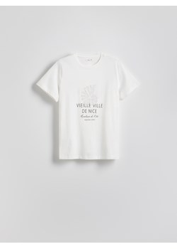 Reserved - T-shirt z aplikacją - biały ze sklepu Reserved w kategorii Bluzki damskie - zdjęcie 186027241