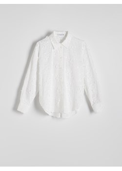 Reserved - Koszula z ozdobnym haftem - złamana biel - id: YS128-01X - marki Reserved - 186027381 Reserved - Koszula z ozdobnym haftem - złamana biel ze sklepu Reserved w kategorii Koszule damskie - zdjęcie 186027381
