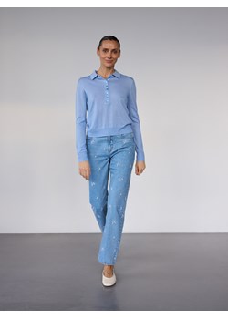 Reserved - Jeansy straight leg z haftem - niebieski ze sklepu Reserved w kategorii Jeansy damskie - zdjęcie 186027500