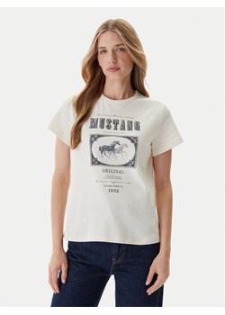 Mustang T-Shirt Rosewood 1016758 Écru Regular Fit - id: 0000305508218 - marki Mustang - 186029010 Mustang T-Shirt Rosewood 1016758 Écru Regular Fit ze sklepu MODIVO w kategorii Bluzki damskie - zdjęcie 186029010