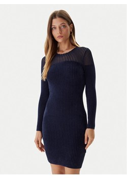 Guess Sukienka dzianinowa W5BK63 Z0890 Granatowy Slim Fit ze sklepu MODIVO w kategorii Sukienki - zdjęcie 186029132