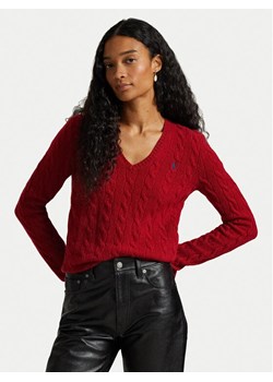 Polo Ralph Lauren Sweter 211971866012 Czerwony Slim Fit ze sklepu MODIVO w kategorii Swetry damskie - zdjęcie 186029302