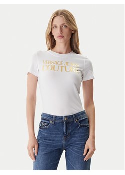 Versace Jeans Couture T-Shirt 79HAHT02 CJ03T Biały Regular Fit ze sklepu MODIVO w kategorii Bluzki damskie - zdjęcie 186029490