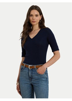LAUREN RALPH LAUREN Bluzka 200815843010 Granatowy Slim Fit ze sklepu MODIVO w kategorii Bluzki damskie - zdjęcie 186030034