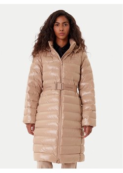 Calvin Klein Płaszcz zimowy LV044D543G Beżowy Slim Fit ze sklepu MODIVO w kategorii Płaszcze damskie - zdjęcie 186030112