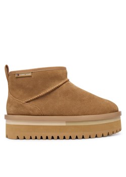 Tommy Jeans Śniegowce Tjw Flatform Snow Boot Suede EN0EN02841 Brązowy ze sklepu MODIVO w kategorii Śniegowce damskie - zdjęcie 186030493