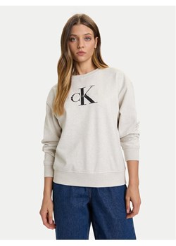 Calvin Klein Jeans Bluza Monologo LV047B234G Szary Relaxed Fit ze sklepu MODIVO w kategorii Bluzy damskie - zdjęcie 186030762