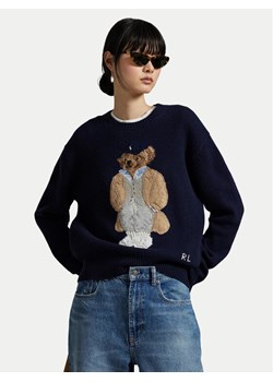 Polo Ralph Lauren Sweter 211972139001 Granatowy Relaxed Fit ze sklepu MODIVO w kategorii Swetry damskie - zdjęcie 186030801