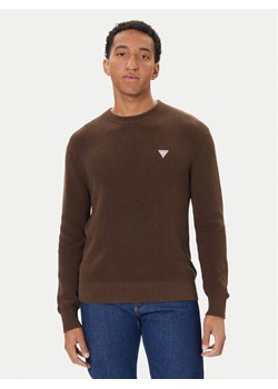 Guess Jeans Sweter M4BR30 Z3HM1 Brązowy Regular Fit - id: 0000305455390 - marki Guess - 186031052 Guess Jeans Sweter M4BR30 Z3HM1 Brązowy Regular Fit ze sklepu MODIVO w kategorii Swetry męskie - zdjęcie 186031052